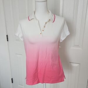 Lauren Active Ralph Lauren Ombre Polo Large Pink White